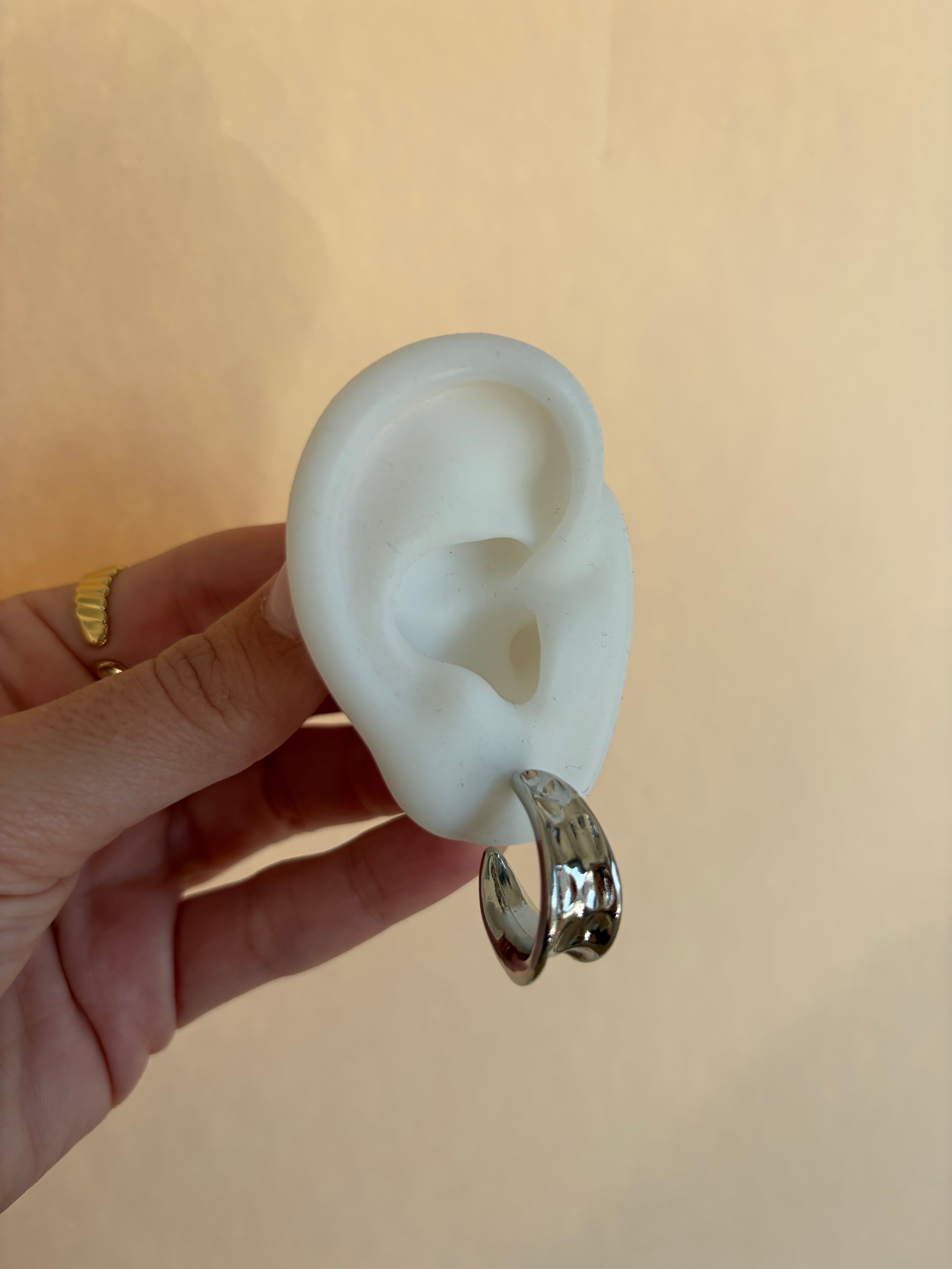 Pendientes Aretha plateados